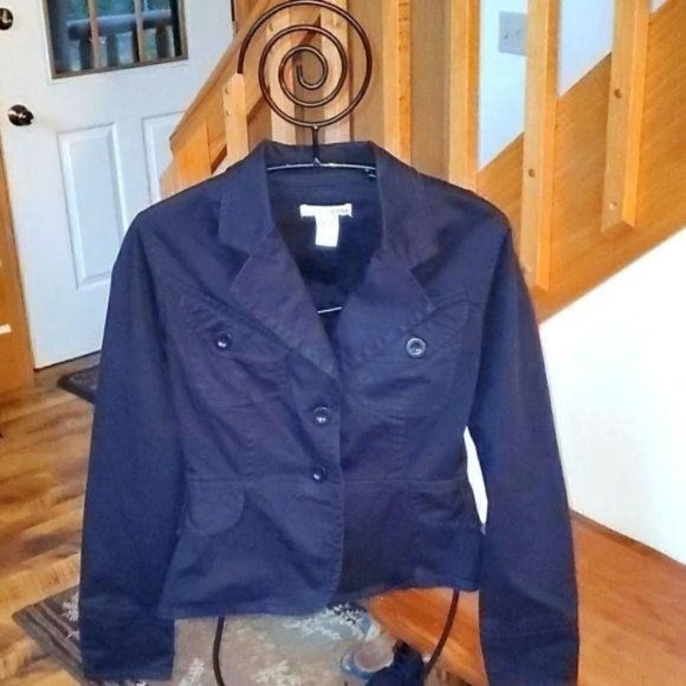 Envision Studio Pockets Notched Seams Black Button Down Sz. M Jacket‎